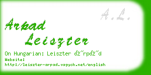 arpad leiszter business card